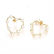 Brass Micro Pave Clear Cubic Zirconia Stud Earrings EJEW-G275-05G-2