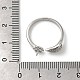 925 anillo abierto de plata de ley con micro pavé de circonita cúbica y hoja de rodio STER-NH0001-65P-4