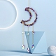 Glass & Brass Moon Pendant Decorations HJEW-PW0002-09H-1