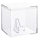 CREATCABIN Clear Plastic Cube Mini Storage Box Small Square Jewelry Display Box Transparent Containers Display Stand with Triangle Acrylic Coin Display Easel Holder for Watches Crystal 4.7x4.5x4.7Inch CON-CN0001-03B-1