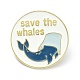 Salvar a las ballenas broches de esmalte de aleación ENAM-C001-06G-1