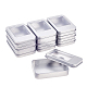 BENECREAT 10 Pack Rectangle Metal Tin Storage Containers Empty Metal Tin Box with Clear Window Lid for Jewelry CON-BC0005-24-2