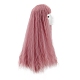 長いふわふわの巻き毛のかつら  高温耐熱繊維のかつら  女性用合成コスプレパーティーウィッグ  ピンク  650mm OHAR-G008-07-5