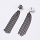 Iron Twisted Chains Dangle Stud Earrings EJEW-JE02760-2