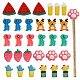 CHGCRAFT 30Pcs 10Styles Knitting Needle Stoppers Knitting Needle Point Protectors Including Cactus Animal Fruit Shapes for Knitting Crochet Supplies AJEW-CA0003-98-1