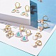 Colorful Alloy Enamel Dangle Hoop Earrings for Women EJEW-JE04776-2