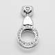 925 Sterling Silver Cubic Zirconia Cord Ends STER-E056-046P-1