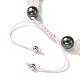 Bracelet de perles tressées en quartz rose naturel BJEW-JB09703-03-3