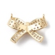 Bowknot Rack Plating Brass Micro Pave Clear Cubic Zirconia Connector Charms KK-E003-26G-2