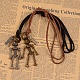 Adjustable Leather Cord Alloy Robot Pendant Necklaces NJEW-L424-01-1