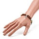 Reiki Natural Mixed Stone & Wenge Wood Beads Stretch Bracelet BJEW-JB06896-5