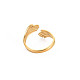 Ионное покрытие (ip) 304 двойное кольцо из нержавеющей стали с открытой манжетой для женщин RJEW-S405-199G-2