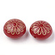 Plat rond avec des perles acryliques fleurs de placage PACR-Q102-213C-2
