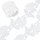 GORGECRAFT 5 Yards Lace Applique Trim 3.2 Inch White Flower Embroidery Lace Edge Trimmings Floral Embroidered Applique Ribbon for DIY Sewing Crafts Wedding Bridal Dress Embellishment Party Decoration SRIB-GF0001-21B-1