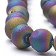 Galvaniser des perles naturelles d'agate altérée géode druzy naturel G-S284-6mm-04-3