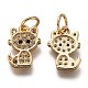 Brass Micro Pave Clear Cubic Zirconia Charms ZIRC-C020-38-7