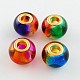 Mixed Large Hole Rondelle Two Tone Spray Painted Glass European Beads X-GPDL-R003-M2-1