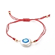 3d stampato malocchio abs plastica imitazione braccialetti di perle intrecciate perle BJEW-JB06672-01-1