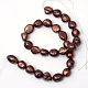 Hebras de perlas de agua dulce cultivadas naturales ovaladas teñidas PEAR-R015-33-2
