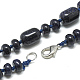 Synthetic Blue Goldstone Beaded Necklaces NJEW-S390-13-2