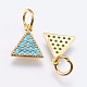 Brass Micro Pave Cubic Zirconia Charms RB-I077-24G-RS-2