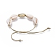 Bracelets de perles tressées en cordon de coton ciré ajustable BJEW-JB05121-02-4