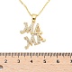 День матери латунные микропаве прозрачные кубические цирконии подвески ожерелья для женщин NJEW-Q021-01B-G-5