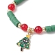 4 шт. набор браслетов ручной работы из полимерной глины с рождественской тематикой для женщин BJEW-JB12113-4