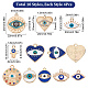 SUNNYCLUE 1 Box 40Pcs Evil Eye Charms Evil Eyes Charm Valentine's Day Heart Charm Flat Round Rhinestone Hamsa Hand Lucky Charms Love Charms for Jewelry Making Charm Earrings Necklace DIY Supplies ENAM-SC0002-95-2