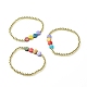 Banc plat rond perles acryliques bracelets extensibles BJEW-JB06677-1