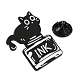 Cartoon Cat & Ink Bottle Enamel Pins JEWB-Q033-02B-2