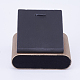 木製ペンダントネックレスディスプレイ  PUレザーと  直方体の  ブラック  8x7.5x5.6cm BDIS-K002-03-2
