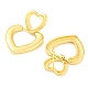 Boucles d'oreilles pendantes en forme de cœur creux en laiton plaqué en rack EJEW-A028-04G-2