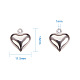 Pandahall элитные серебряные латунные подвески в форме сердца KK-PH0001-05S-3