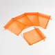 オーガンジーギフトバッグ巾着袋  巾着付き  長方形  オレンジ  12x10cm OP108-2