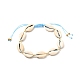 Ensemble de bracelets de cheville en perles tressées en coquillage cauri naturel pour fille femme AJEW-AN00451-01-2