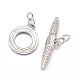 Brass Micro Pave Cubic Zirconia Ring Toggle Clasps ZIRC-E010-24P-2