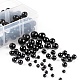 340 pièces 4 tailles brins de perles de pierre noire synthétiques G-LS0001-10-2