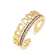 Латунные микро проложить манжеты кольца кубического циркония RJEW-D326-07G-4