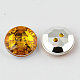 Botones redondos planos del diamante artificial de acrílico de Taiwán de 2-agujero BUTT-F015-15mm-07-2