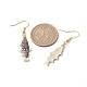Boucles d'oreilles pendantes en émail en alliage d'or clair EJEW-JE05607-08-3