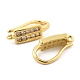 Brass with Cubic Zirconia Earring Hooks KK-Q782-04G-2