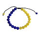 Bracelets de perles tressées en agate naturelle ronde GUQI-PW0001-092A-1
