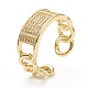 Brass Micro Pave Clear Cubic Zirconia Cuff Rings X-ZIRC-M117-04G-3