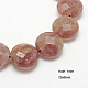Chapelets de perles aux fraises en quartz naturel G-G220-12x6mm-12-1