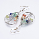 Natural Mixed Stone Dangle Earrings EJEW-F147-H03-2