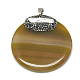 Dyed Natural Striped Agate/Banded Agate Big Pendants G-T101-47-2