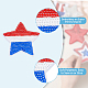SUPERFINDINGS 24pcs 8 Colors Star Sequins Sew Iron on Applique Glitter Five-Pointed Star Stick On Patches Computerized Embroidery Patches Sew On Clothes Dress Plant Hat Jeans Bag for Independence Day PATC-FH0001-03-4
