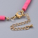 Handmade Polymer Clay Heishi Beaded Necklaces NJEW-JN02508-4