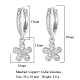 Boucles d'oreilles créoles pendantes fleur de zircone cubique transparente EJEW-OY001-17P-2